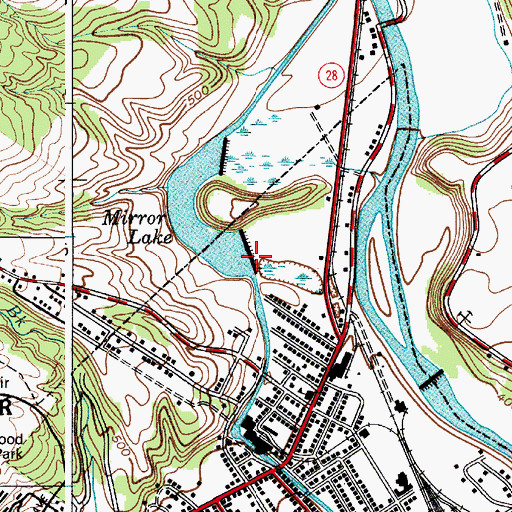 Topographic Map of Mirror Lake, NY