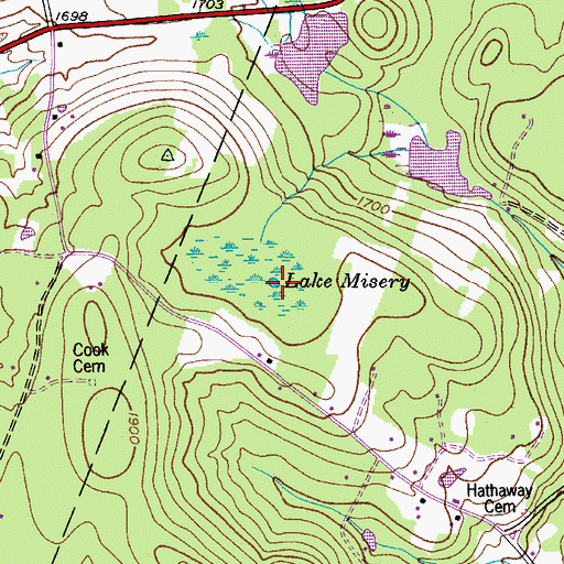 Topographic Map of Lake Misery, NY