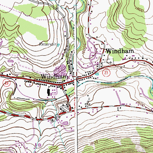 Topographic Map of Mitchell Hollow, NY
