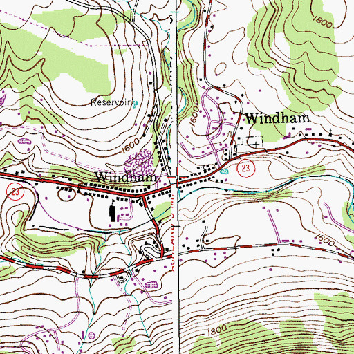 Topographic Map of Mitchell Hollow, NY