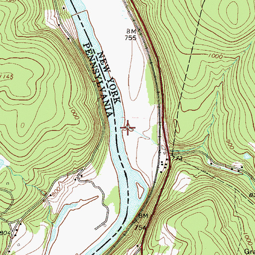 Topographic Map of Mitchell Pond Brook, NY