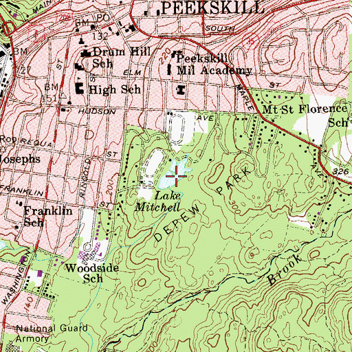 Topographic Map of Lake Mitchell, NY