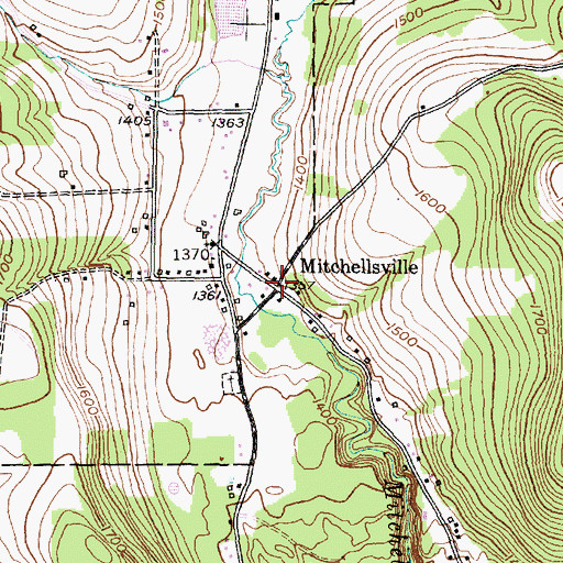 Topographic Map of Mitchellsville, NY