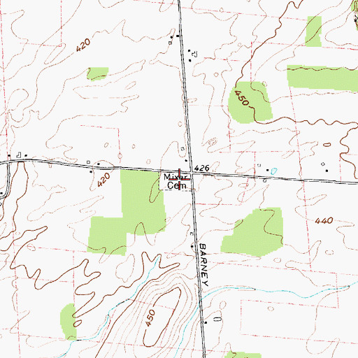 Topographic Map of Woodside Cemetery, NY
