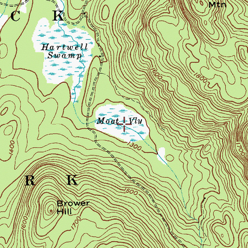 Topographic Map of Moat Vly, NY