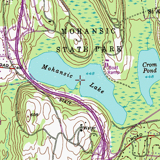 Topographic Map of Mohansic Lake, NY