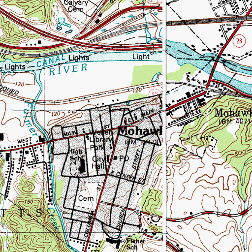 Topographic Map of Mohawk, NY