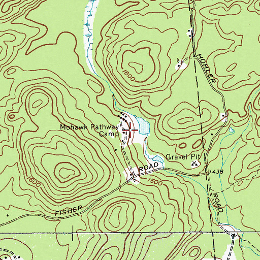Topographic Map of Mohawk Pathway Camp, NY
