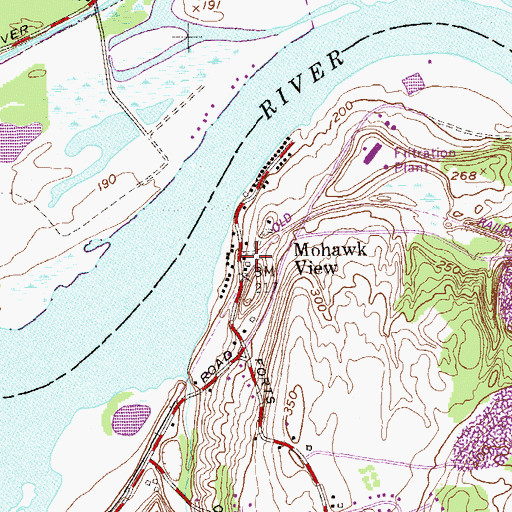 Topographic Map of Mohawk View, NY