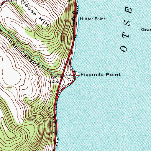 Topographic Map of Mohican Canyon, NY