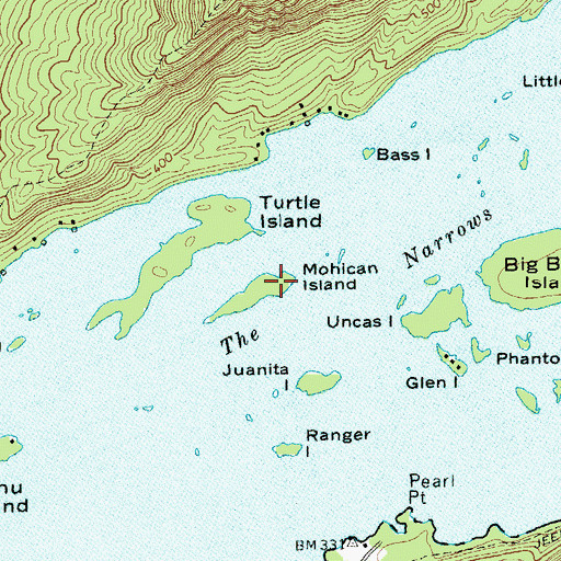 Topographic Map of Mohican Island, NY