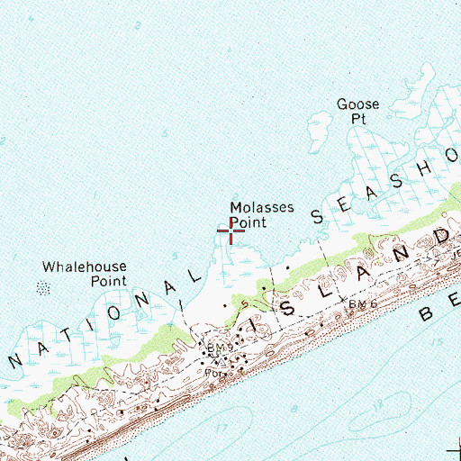 Topographic Map of Molasses Point, NY