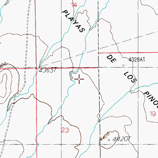 Topographic Map of Playas de los Pinos, AZ