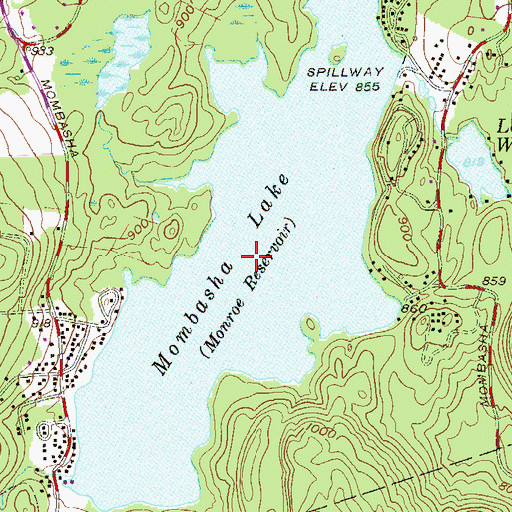 Topographic Map of Mombasha Lake, NY