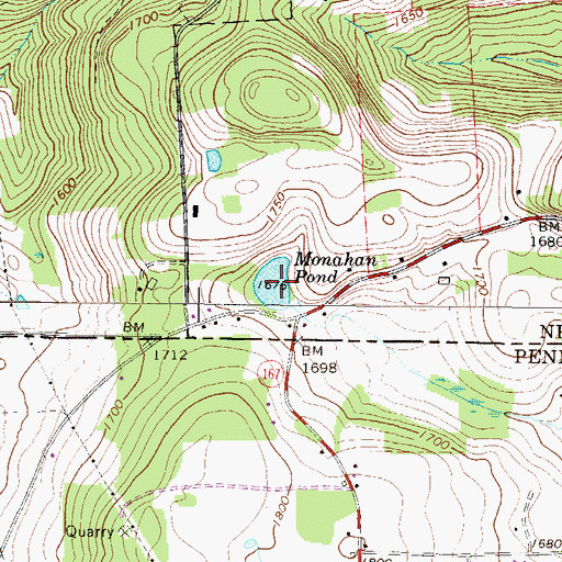 Topographic Map of Monahan Pond, NY