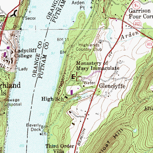Topographic Map of Monastery of Mary Immaculate, NY