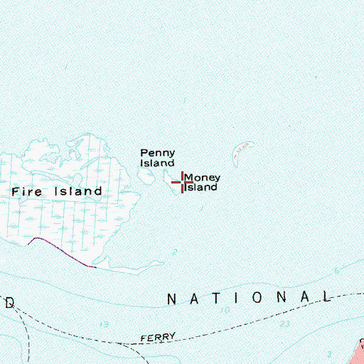 Topographic Map of Money Island, NY