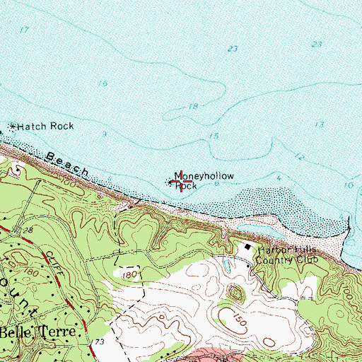 Topographic Map of Moneyhollow Rock, NY