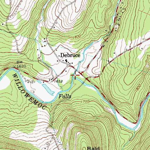 Topographic Map of Mongaup Creek, NY