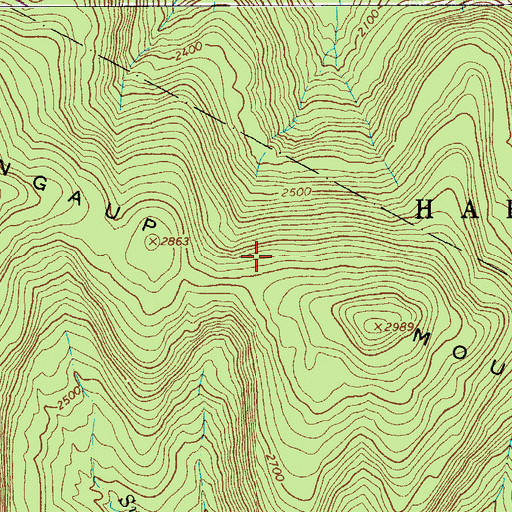Topographic Map of Mongaup Mountain, NY