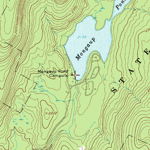 Topographic Map of Mongaup Pond Campsite, NY
