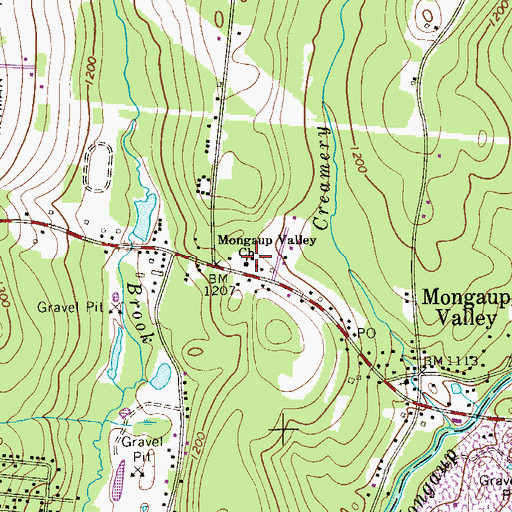 Topographic Map of Mongaup Valley Church, NY
