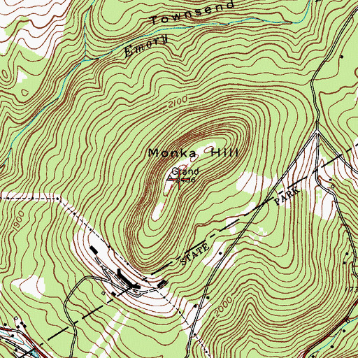 Topographic Map of Monka Hill, NY