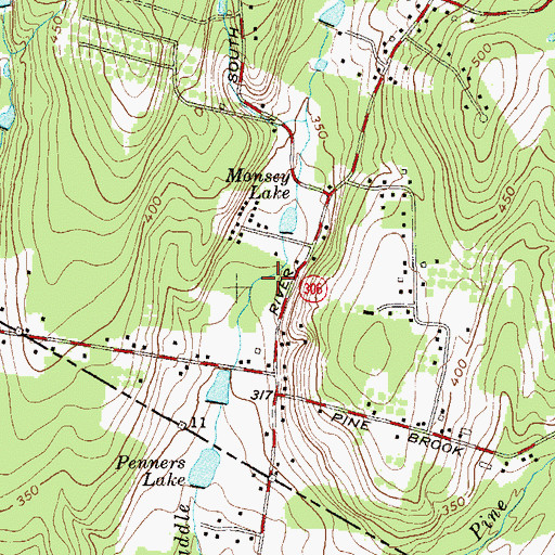 Topographic Map of Monsey Lake, NY