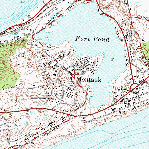 Topographic Map of Montauk, NY