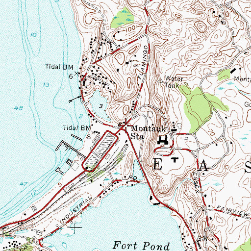 Topographic Map of Montauk Station, NY