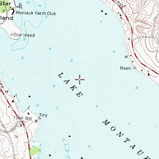 Topographic Map of Lake Montauk, NY