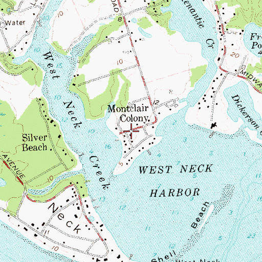 Topographic Map of Montclair Colony, NY
