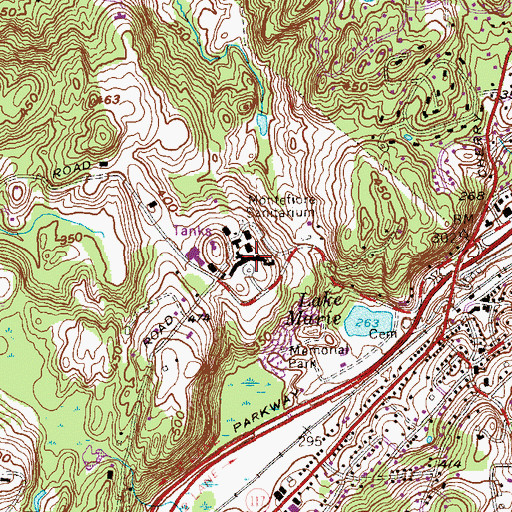 Topographic Map of Montefiore Sanitarium, NY