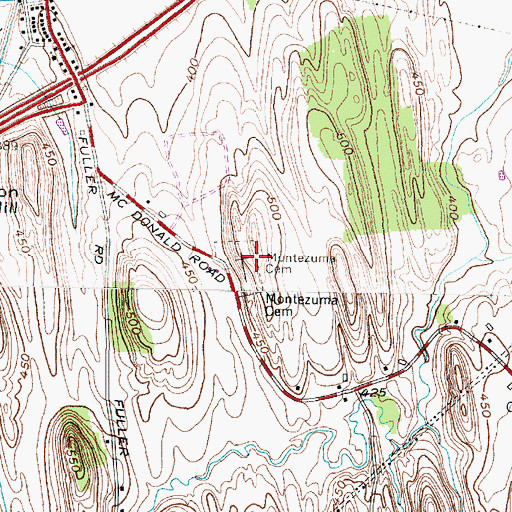 Topographic Map of Montezuma Rural Cemetery, NY