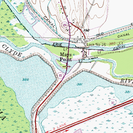 Topographic Map of Montezuma National Wildlife Refuge, NY