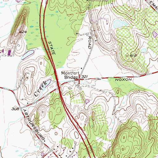 Topographic Map of Montfor Bridge, NY