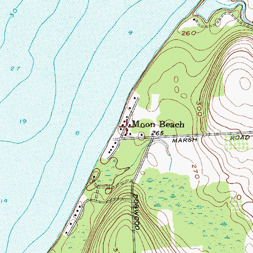 Topographic Map of Moon Beach, NY