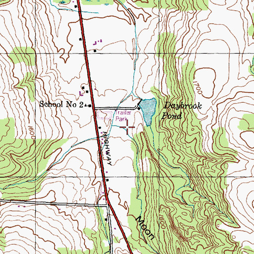 Topographic Map of Moon Hollow, NY