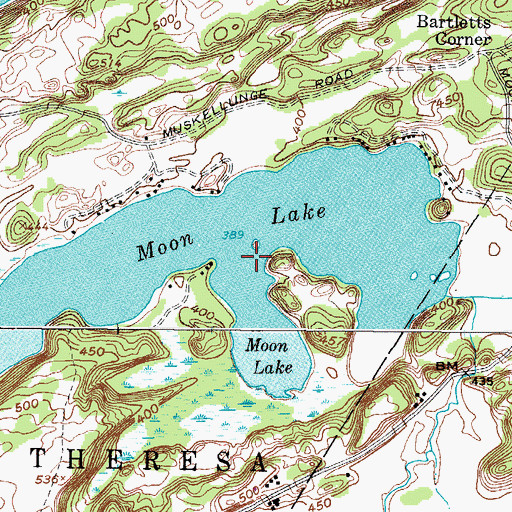 Topographic Map of Moon Lake, NY