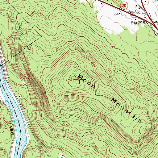 Topographic Map of Moon Mountain, NY