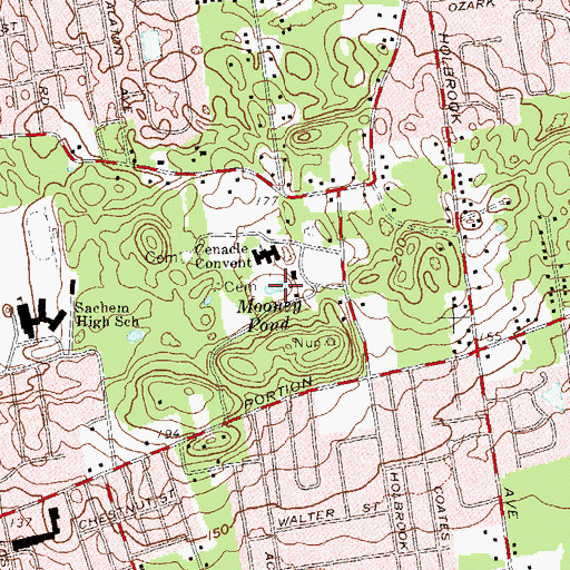 Topographic Map of Mooney Pond, NY