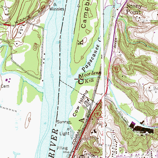 Topographic Map of Moordener Kill, NY