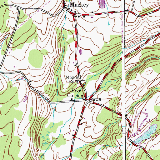Topographic Map of Moore Cemetery, NY
