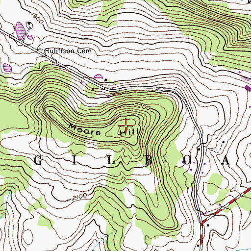 Topographic Map of Moore Hill, NY
