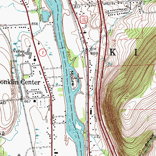 Topographic Map of Moore Island, NY