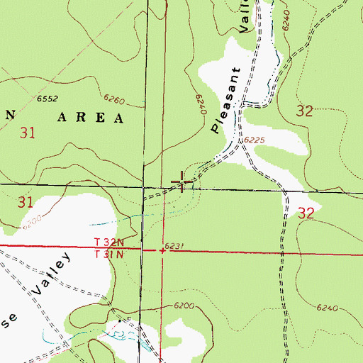 Topographic Map of Pleasant Valley, AZ