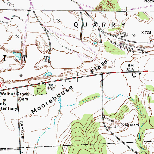Topographic Map of Moorehouse Flats, NY