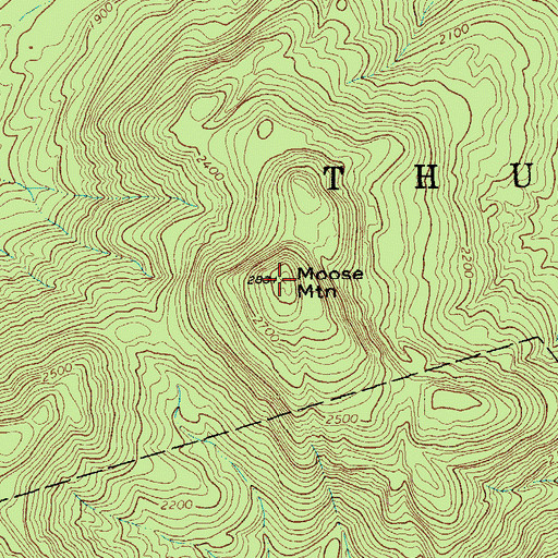 Topographic Map of Moose Mountain, NY
