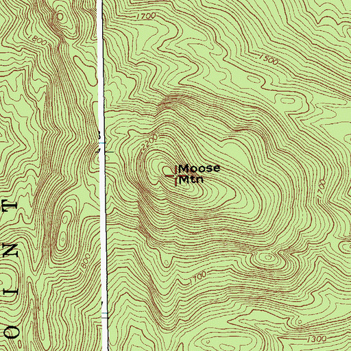 Topographic Map of Moose Mountain, NY