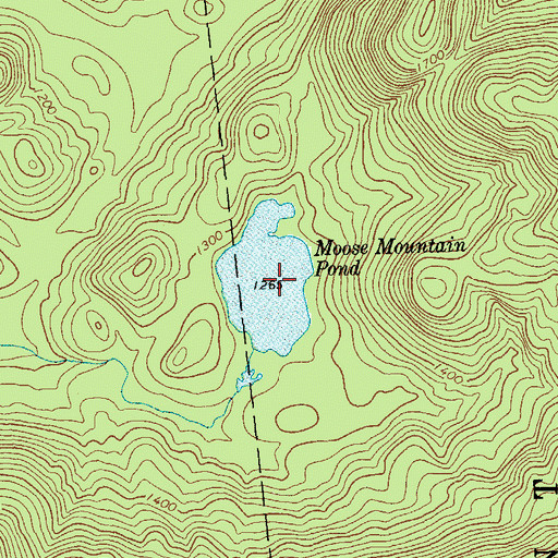 Topographic Map of Moose Mountain Pond, NY